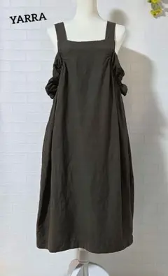 【YARRA　ヤラ】　コットン　リネン　ノースリーブワンピース