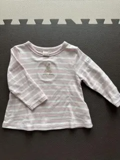 petit main ピンクストライプ トップス 80