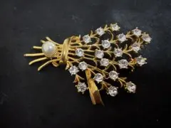 ヴィンテージ 花束デザイン ブローチ