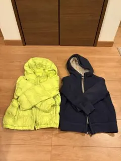 フード付き軽量ダウンジャケット・裏起毛パーカー