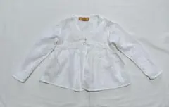 ホワイト コットン 長袖ブラウス110