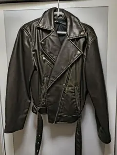 ダークグリーン ダブルライダースジャケット