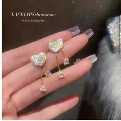 ❤️ゴールド❤️キラキラ❤️ゆらゆら揺れるハートピアス