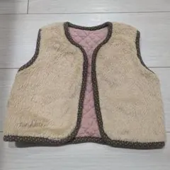 ベージュ フリース ベビーベスト