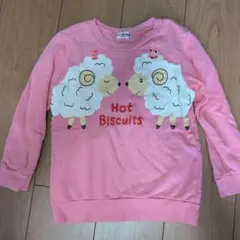 ミキハウス　Hot Biscuits ピンク トレーナー 120　ひつじ