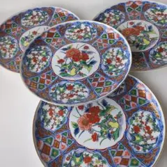 第一陶器 染錦古伊万里様式 大皿 金彩窓絵 直径26㎝ 4枚セット