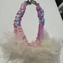 ハンドメイド スマホショルダーストラップ ピンクブルー