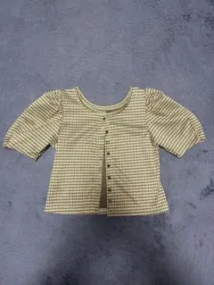 GU 千鳥格子柄 半袖ブラウス Sサイズ