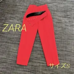 素敵♡ZARA 赤　パンツ　ベルト付き