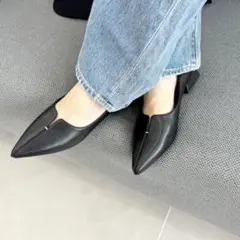 オリエンタルトラフィック　フレアヒールポインテッドトゥパンプス