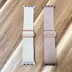 Apple watch用 40mm 編み込みバンド 2色セット 男女兼用 くすみ