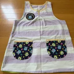 保育士エプロン中古 Monsters, Inc. エプロン 紫と白ストライプ