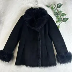 ビスティ ファーコート フェイクムートン ブラック ショート丈 アウター 38