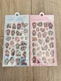 ボンボンドロップシール LABUBU 3D 2枚セット ぷっくりシール d+e