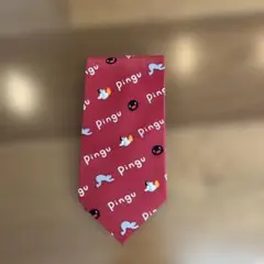非売品　住友生命　ピングー　pinguネクタイレッド赤キャラクター　グッズ
