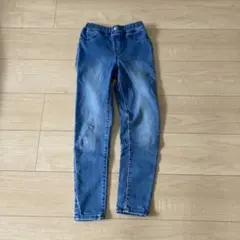 デニムブルー ゴムウエスト スキニーパンツ