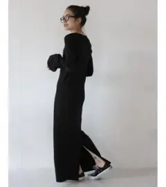 Ungrid フレアスリーブテレコフィットワンピース