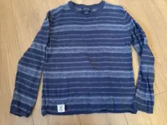 ラルフローレン リネン コットン インディゴカラー　ボーダー セーター　7