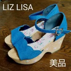 LIZ LISA/厚底コルク花刺繍デニムサンダル