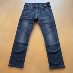 UNIQLOメンズ ストレートデニムパンツ ブラックのサムネイル