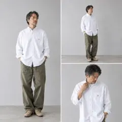 90s ラルフローレン BIG SHIRT 白 XL BD長袖シャツ ポニー刺繍