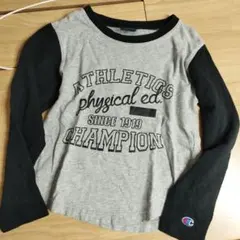 Champion 長袖カットソー 130サイズ グレー/ブラック