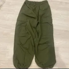 GU スーパーワイドカーゴパンツ 無地 ウエストゴム ゆったり 美品 古着 S