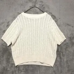 TRENSIC,SPAO♡半袖ニット 薄手 ケーブル編 Mのサムネイル