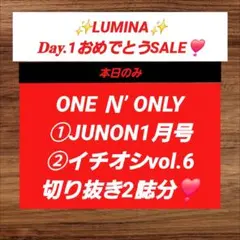 ONE Ｎ’ ONLY切り抜き２誌 ⭕️️イチオシvol.6⭕️JUNON1月号