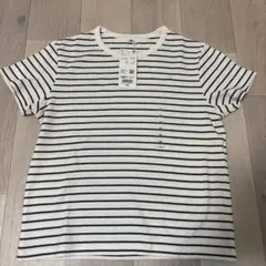 UNIQLO GIRLS ソフトリブミニTシャツ 160 ボーダーのサムネイル