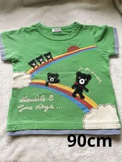 DOUBLE.B 半袖Tシャツ グリーン くま刺繍のサムネイル