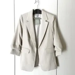 【新品・タグ付き】H&M 長袖ジャケット 40(L) ライトベージュ(キナリ)