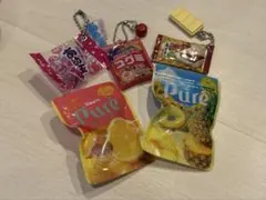 お菓子キーホルダー あめ玉 コグミ あずきモナカ 指輪 ピュレグミ