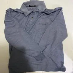 Rudolph Valentino ネイビー長袖ポロシャツ