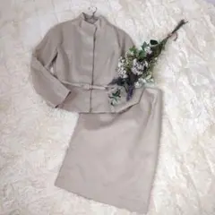 【美品✨訳あり】NATURAL BEAUTY スタンドカラー　セットアップスーツ
