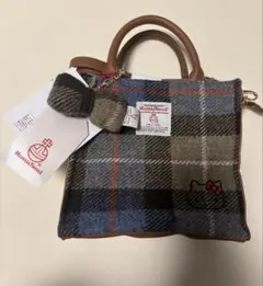【新品】Harris Tweed ハローキティ チェック柄バッグ　ハリスツイード