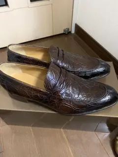 GUCCI ダークブラウン クロコダイルローファー