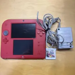 ニンテンドー2DS レッド　充電器　ゲームカセット　4GBSDカード付き