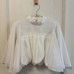 GRL フレアスリーブシアーショート丈ブラウス[tu816]