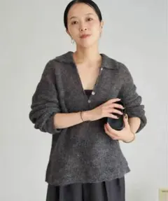 【新品即発送】plage★ALPACA MIX BUTTON ニット