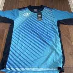 [希少]新品Umbro ストライプシャツ Lサイズ 青のサムネイル