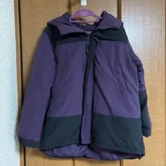 フード付き紫黒ダウンジャケット