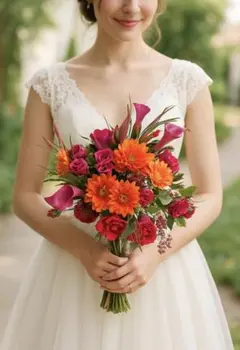 夏婚秋婚 前撮り撮影 ブーケ3点セット 造花