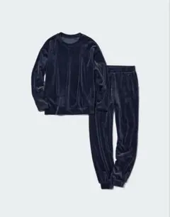 ユニクロ ウルトラストレッチスムースセット ネイビー Lサイズ