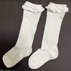 ファミリア　ハイソックス　白　017（16-18cm）