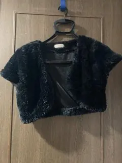 caprimax ブラックファー半袖カーディガン