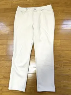 裏地あったかパンツ アイボリー 3Lウエスト総ゴム