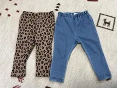 着用回数少ない　ヒョウ柄　デニム　のパンツ2点セット