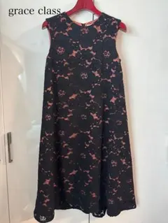 グレースコンチネンタル【grace class】ラッセルコードレース華やかワンピ