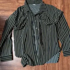 ストライプ長袖シャツ サイズ99(F)胸ポケットあり